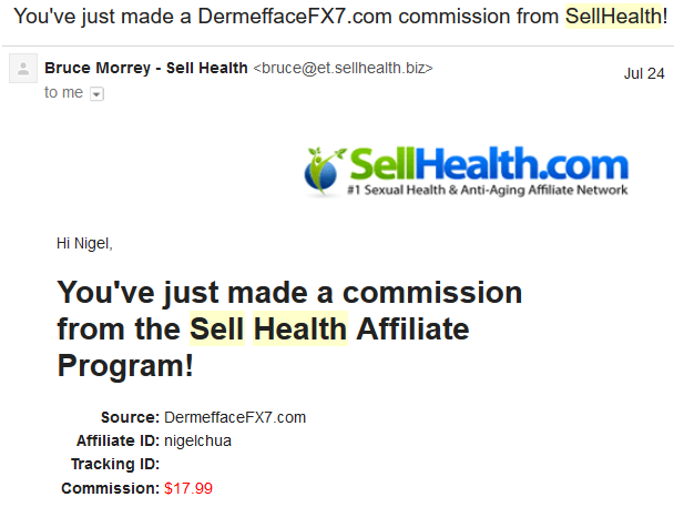 SellHealth affiliate commission