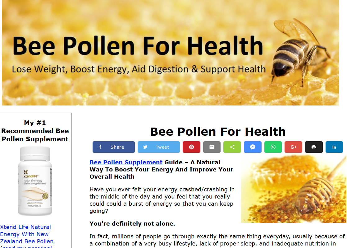 bee pollen for health snippet