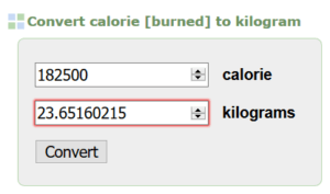 calories to kg