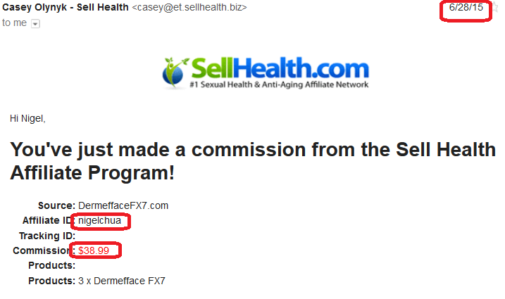 online business income and payment received proof sellhealth 2015 june