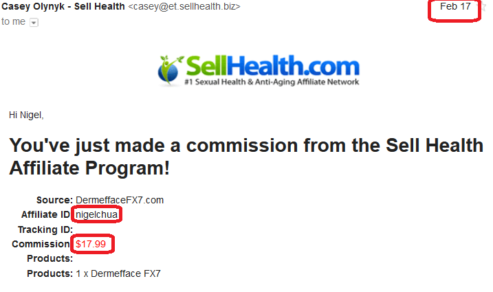 online business income and payment received proof sellhealth 2016 february