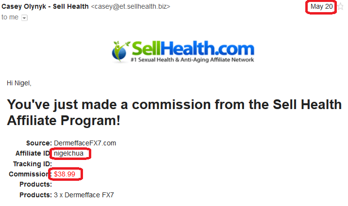 online business income and payment received proof sellhealth 2016 may