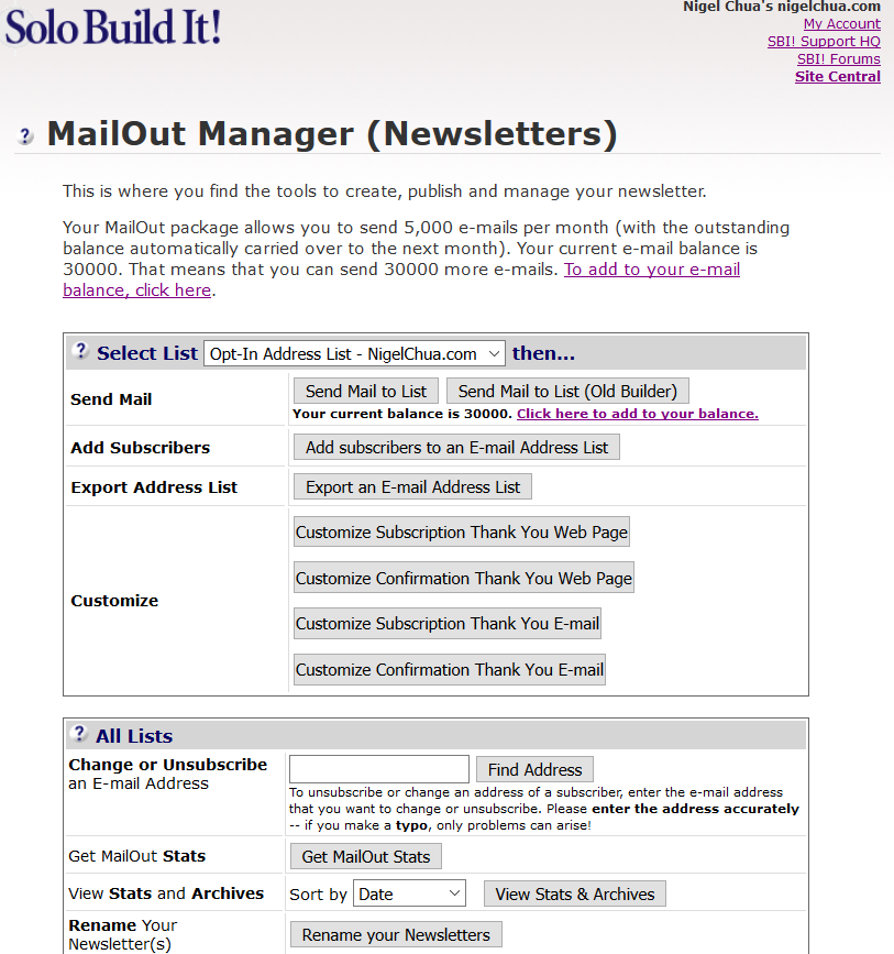 site solo build it email marketing newsletters
